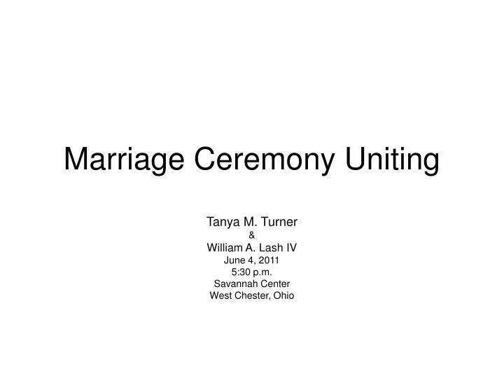 marriage ceremony uniting