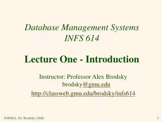 Database Management Systems INFS 614