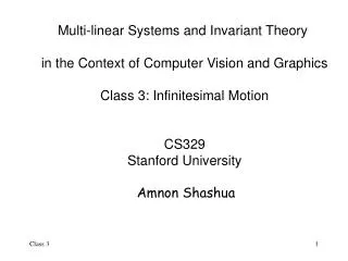 Multi-linear Systems and Invariant Theory in the Context of Computer Vision and Graphics
