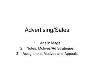 Advertising/Sales