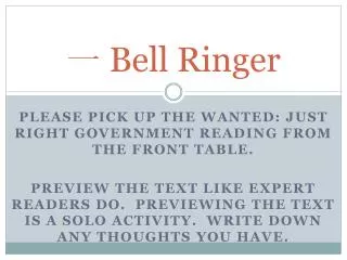 一 Bell Ringer