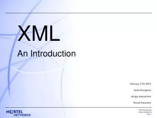 XML An Introduction