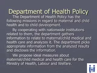Department of Health Policy