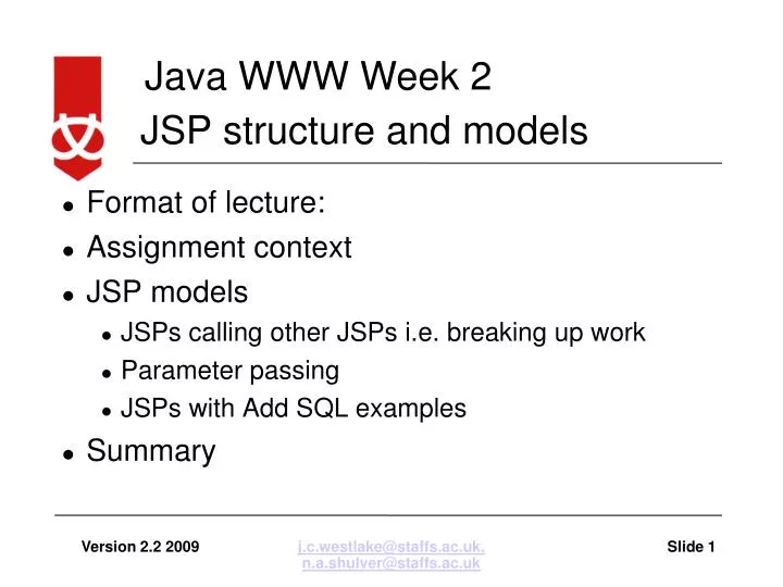 jsp structure and models