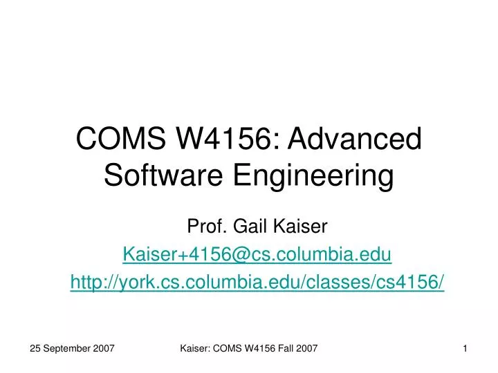 coms w4156 advanced software engineering