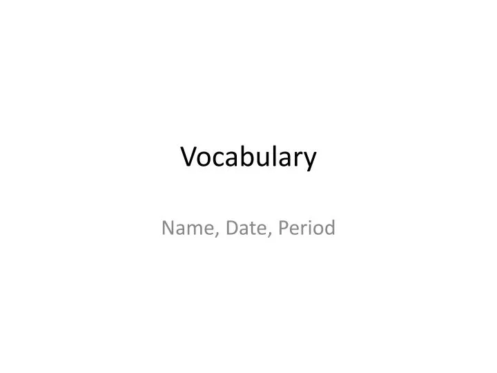 vocabulary