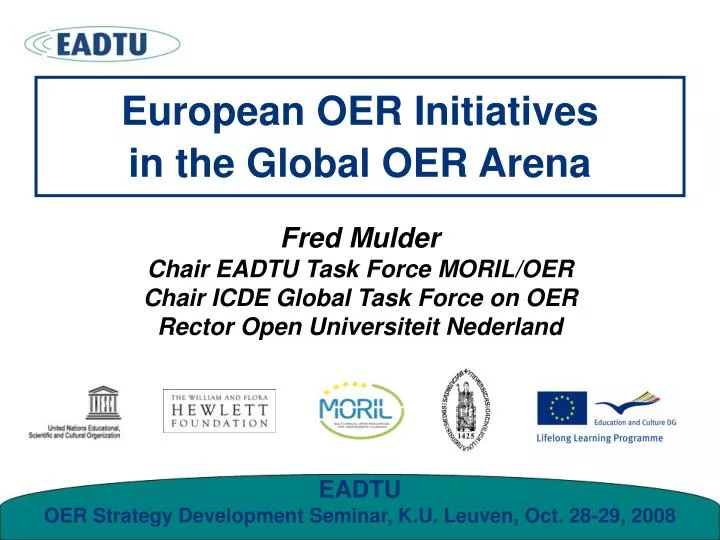 european oer initiatives in the global oer arena