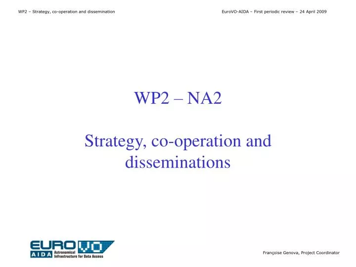 wp2 na2 strategy co operation and disseminations