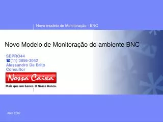 novo modelo de monitora o do ambiente bnc
