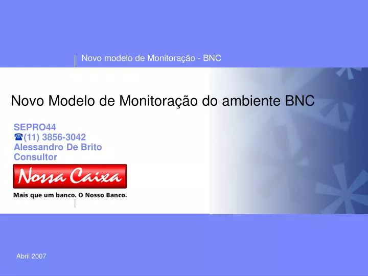 novo modelo de monitora o do ambiente bnc