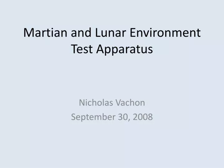 martian and lunar environment test apparatus