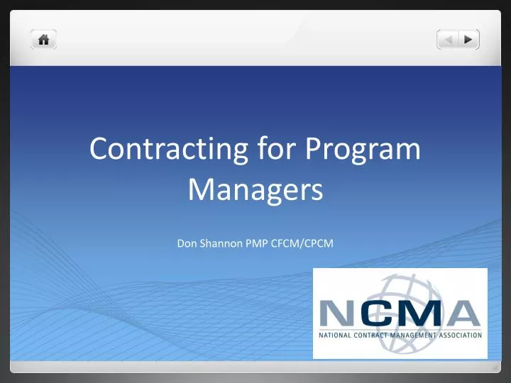 contracting for program managers