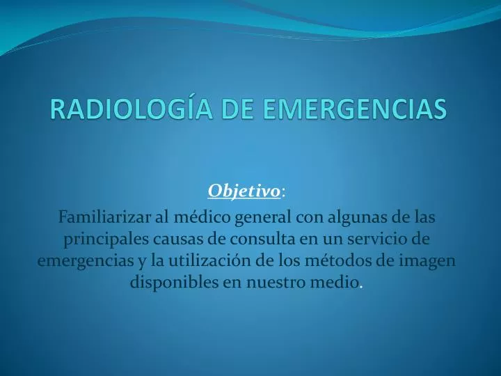 radiolog a de emergencias
