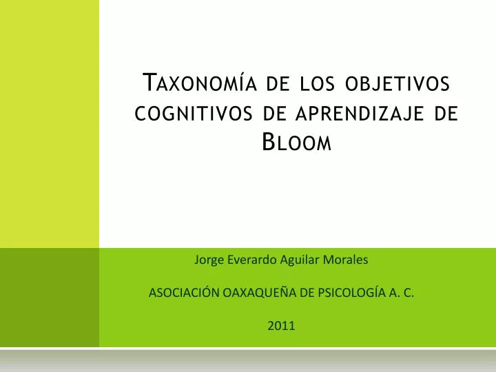 taxonom a de los objetivos cognitivos de aprendizaje de bloom