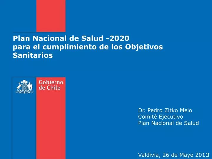 plan nacional de salud 2020 para el cumplimiento de los objetivos sanitarios