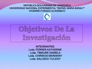 REPÚBLICA BOLIVARIANA DE VENEZUELA UNIVERSIDAD NACIONAL EXPERIMENTAL “RAFAEL MARIA BARALT”