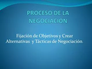 proceso de la negociacion