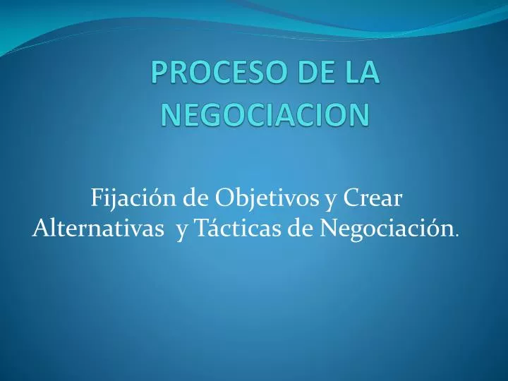 proceso de la negociacion