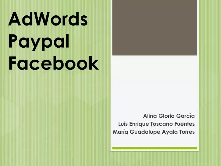 adwords paypal facebook