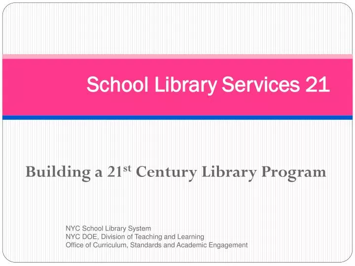 school library services 21