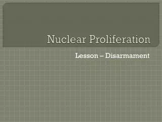 Nuclear Proliferation