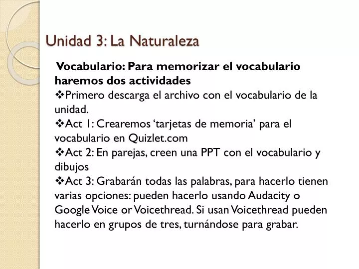 unidad 3 la naturaleza