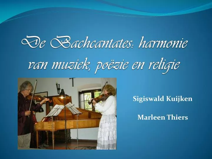 de bachcantates harmonie van muziek po zie en religie