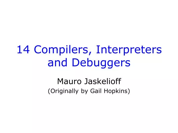 14 compilers interpreters and debuggers
