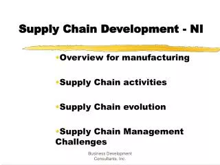 Supply Chain Development - NI