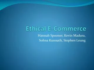 Ethical E-Commerce