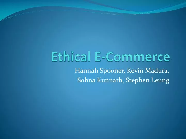 ethical e commerce