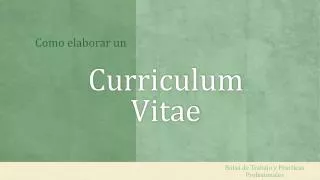 curriculum vitae