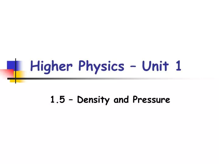 higher physics unit 1