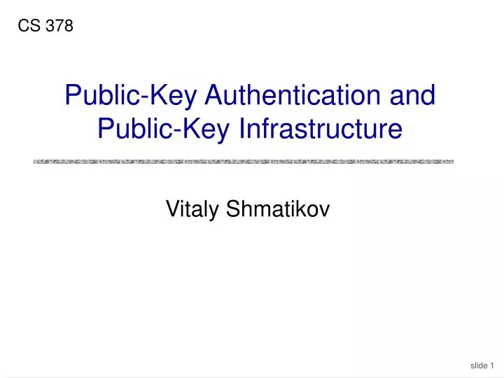 public key authentication and public key infrastructure