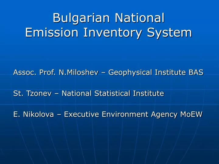 bulgarian national emission inventory system