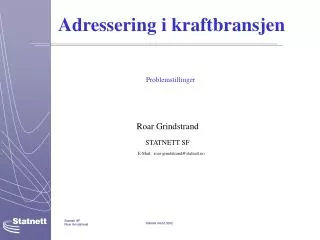 adressering i kraftbransjen