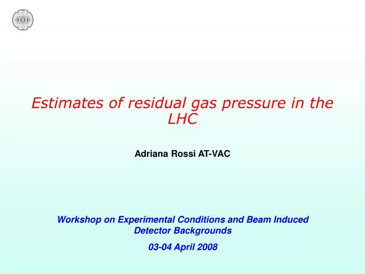 estimates of residual gas pressure in the lhc