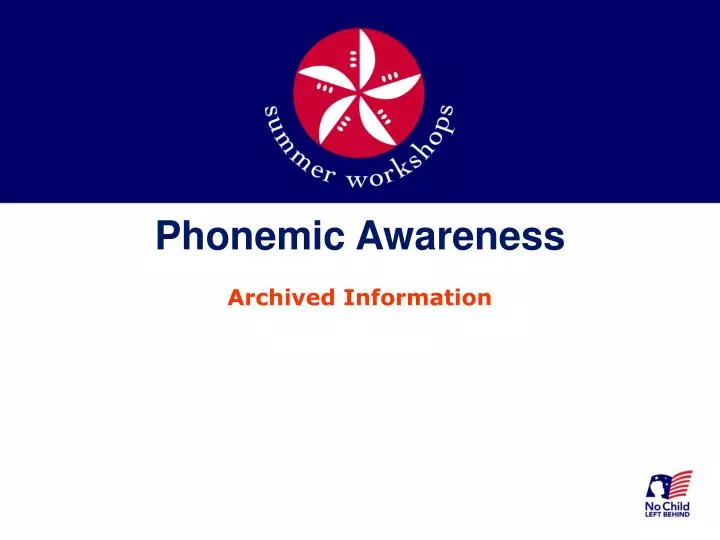 phonemic awareness archived information