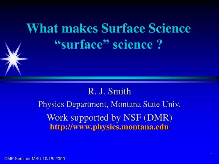 what makes surface science surface science