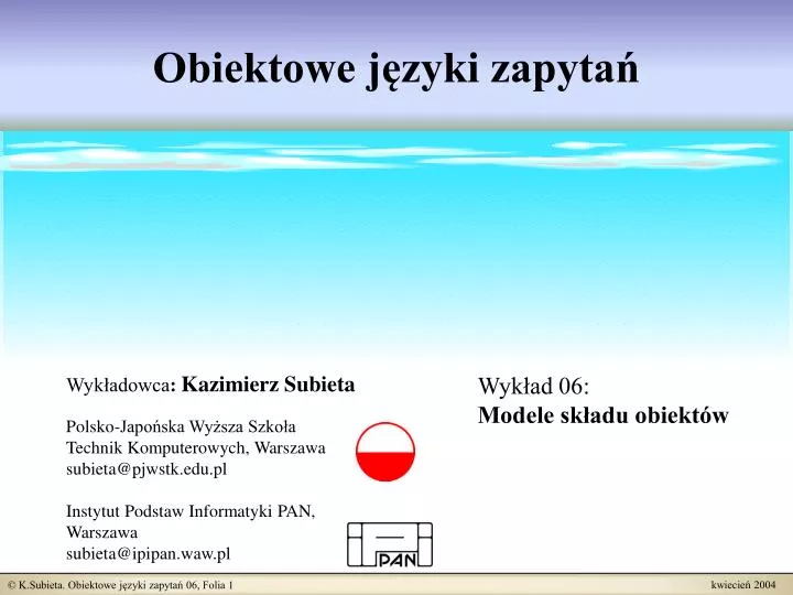 obiektowe j zyki zapyta