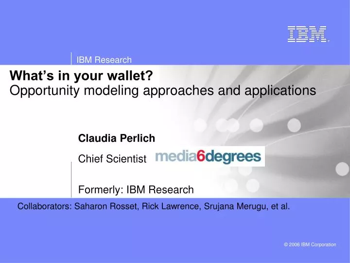 what s in your wallet opportunity modeling approaches and applications