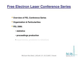 Free Electron Laser Conference Series