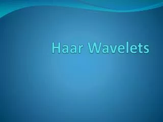 haar wavelets