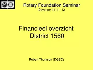 rotary foundation seminar deventer 14 11 12