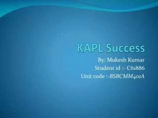 KAPL Success