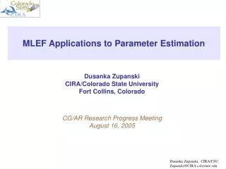 MLEF Applications to Parameter Estimation