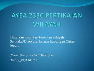 ayea 2330 pertikaian wilayah