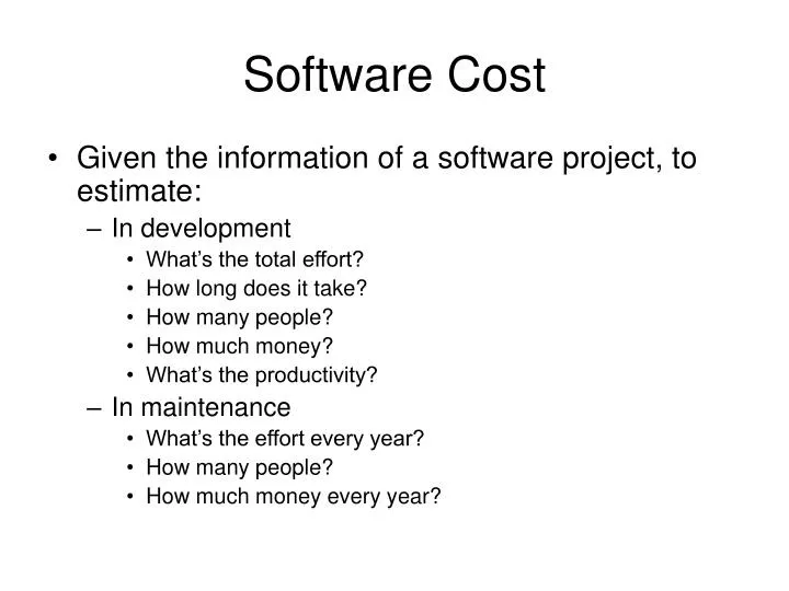 software cost