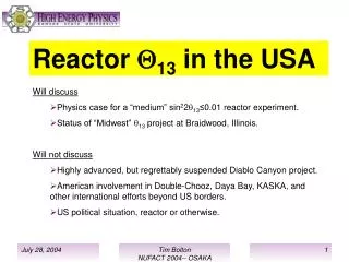 Reactor Q 13 in the USA