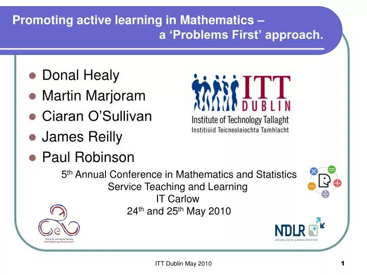 promoting active learning in mathematics a problems first approach